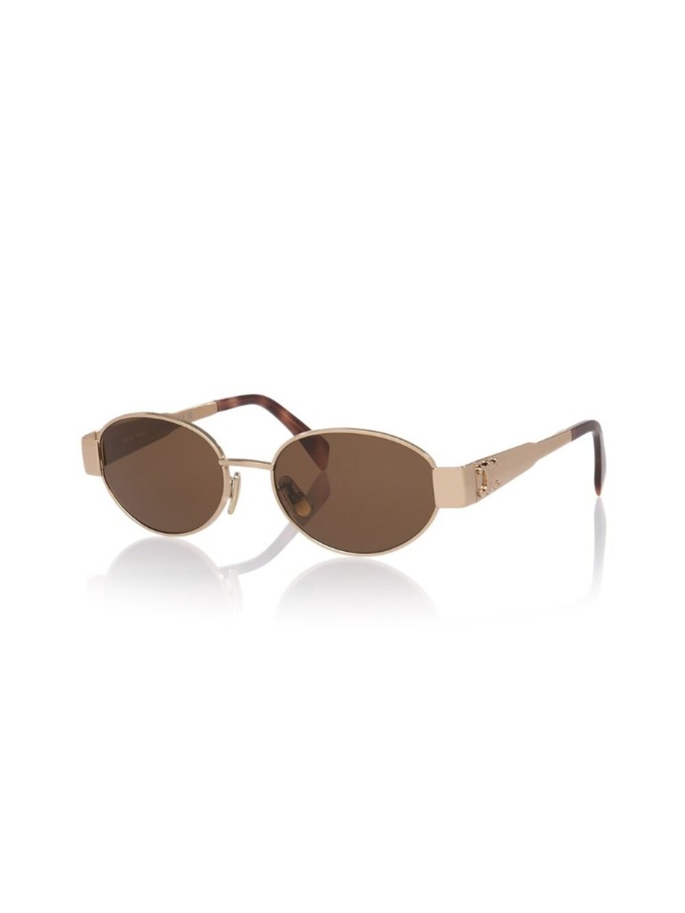 CELINE CL40235U Triomphe Metal oval light GOLD sunglasses